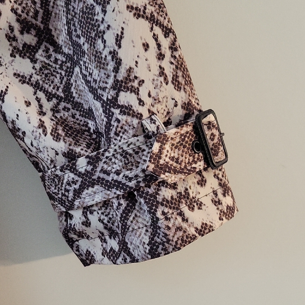 Rebecca Minkoff Black and White Snake Print Coat - Picture 10 of 12
